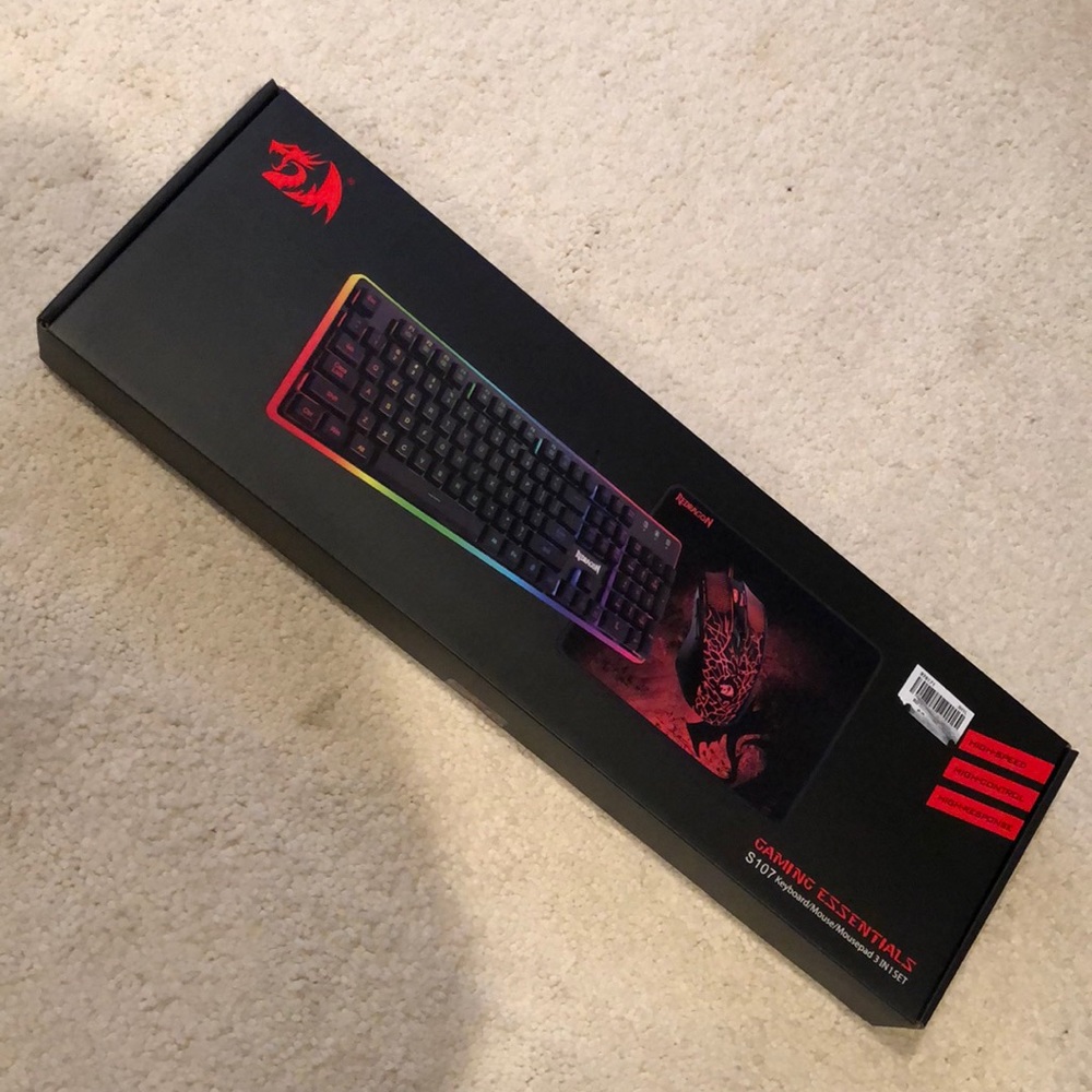 NWT unopened Redragon gaming essentials Keyboard/Mouse/Mousepad